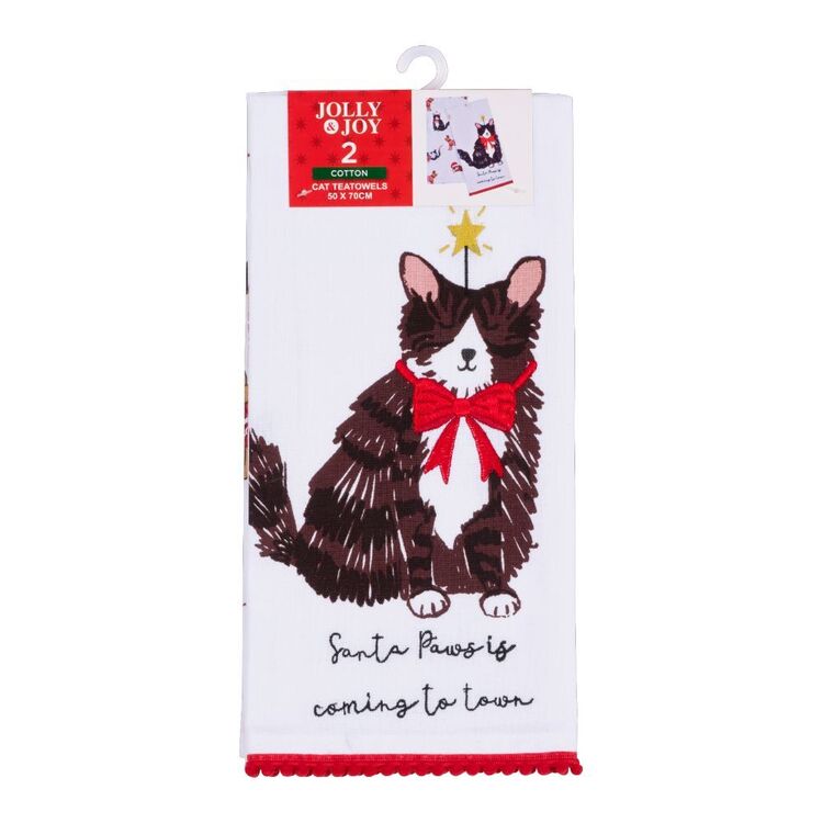 Jolly & Joy Cat Tea Towel 2 Pack