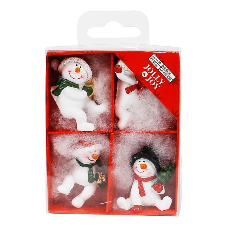 Jolly & Joy Snowmen Decoration 4 Pack
