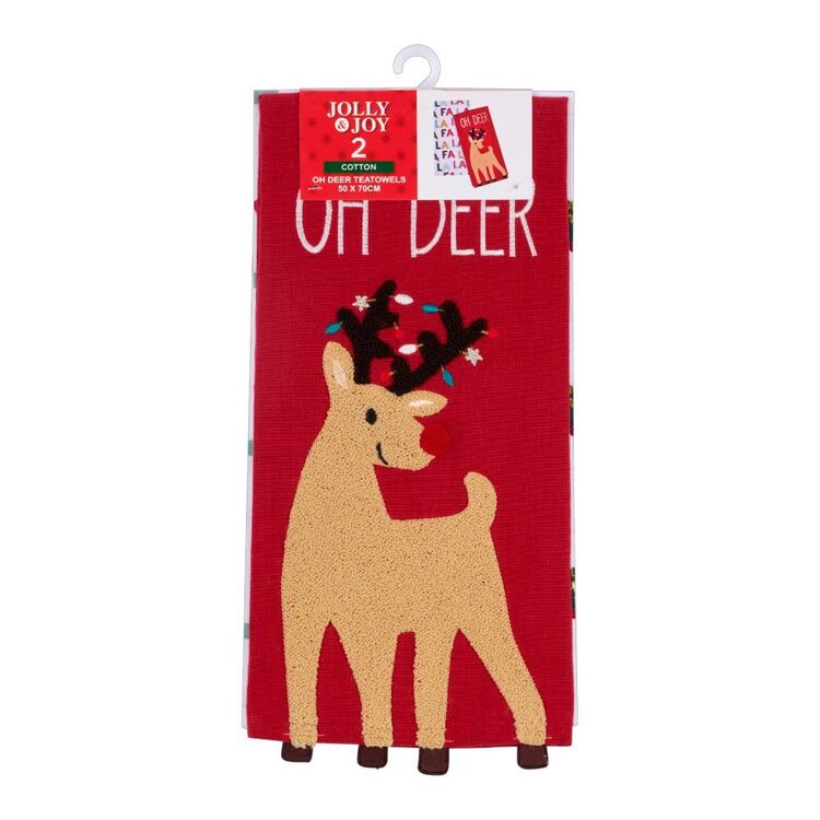 Jolly & Joy Oh Deer Tea Towel 2 Pack
