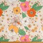 Amelia Floral Printed 112 cm Cotton Slub Fabric Beige 112 cm