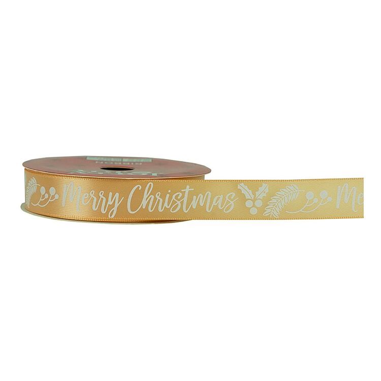 16mm Gold Satin Christmas Ribbon