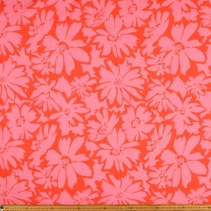 Daphne Floral Printed 112 cm Cotton Slub Fabric Pink 112 cm