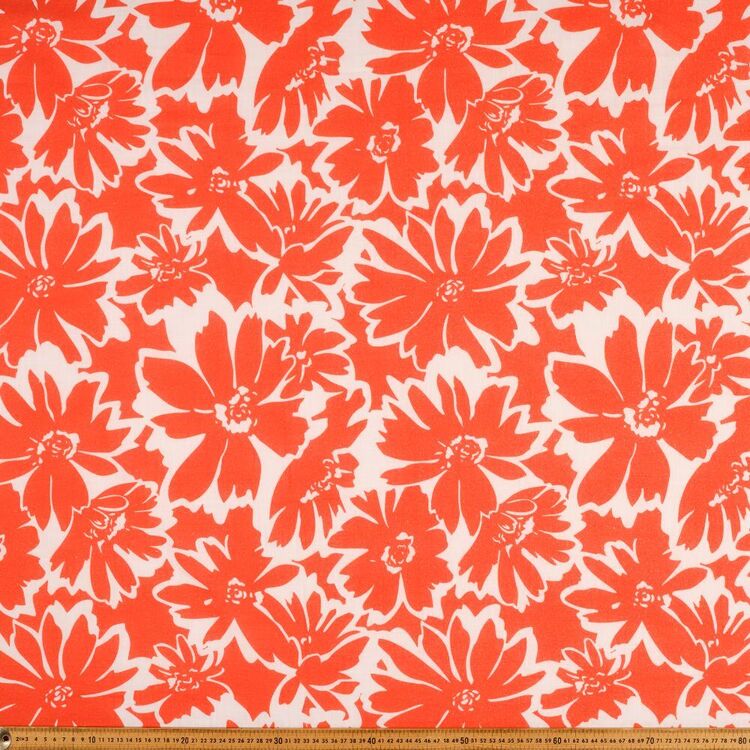 Daphne Floral Printed 112 cm Cotton Slub Fabric