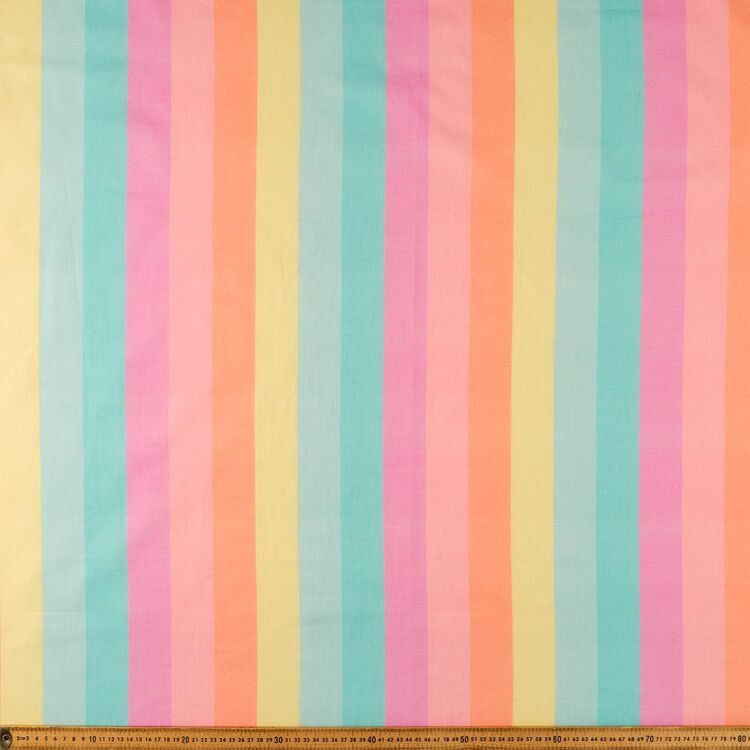 Sundrenched Stripe Printed 112 cm Cotton Slub Fabric