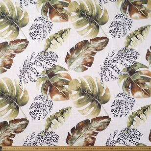 Nate Leaf Printed 112 cm Cotton Slub Fabric Multicoloured 112 cm