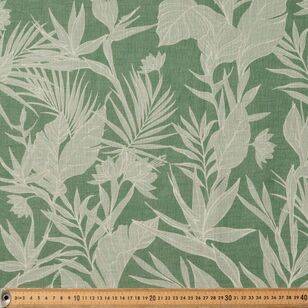 Issa Printed 112 cm Cotton Slub Fabric Green 112 cm