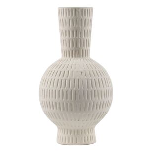 Ombre Home Coastal Bohemian Bliss White Etched Vase White 15 x 20 cm