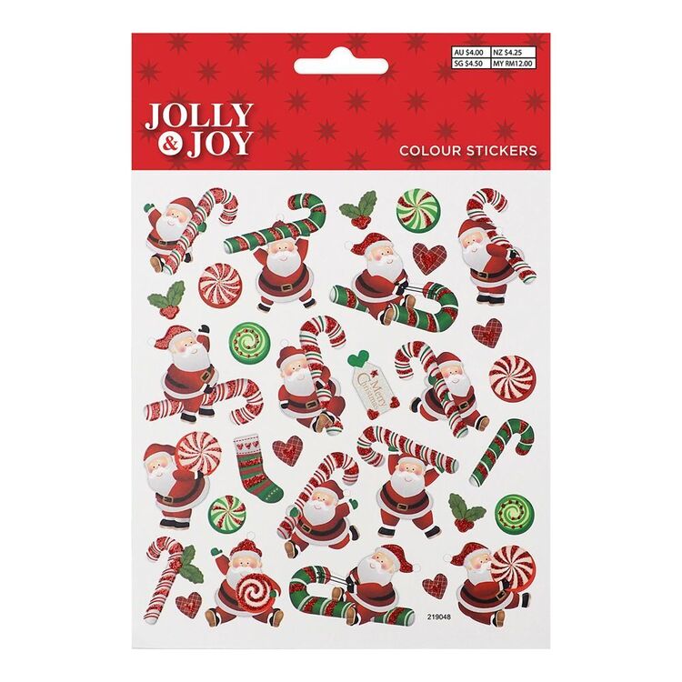 Christmas Santa & Candy Cane Stickers 29 Pack