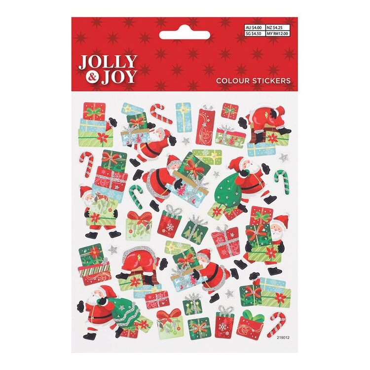 Christmas Santa & Presents Stickers 33 Pack
