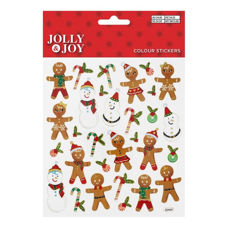 Christmas Gingerbread & Snowmen Stickers 30 Pack