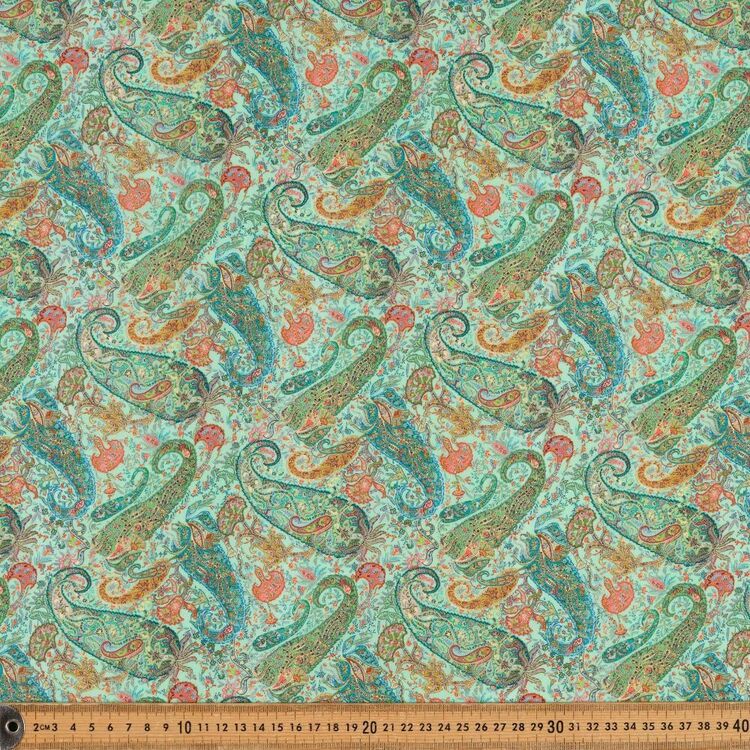Paisley Jewel Printed 135 cm Cotton Lawn Fabric