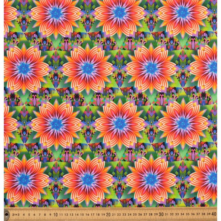 Studio E Fractal Flowers Kaleidoscope Printed 112 cm Cotton Fabric