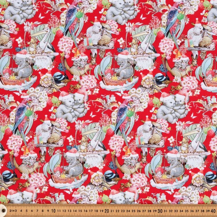 May Gibbs Christmas 'Tis the Season Printed 112 cm Homespun Cotton Fabric