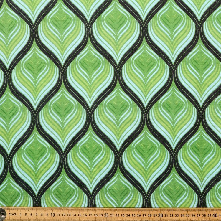 Yazmin Printed 112 cm Cotton Linen Fabric Green