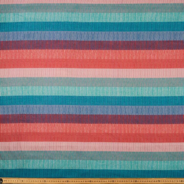 Telmo Stripe Printed 112 cm Cotton Linen Fabric
