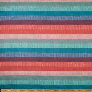 Telmo Stripe Printed 112 cm Cotton Linen Fabric Multicoloured 112 cm