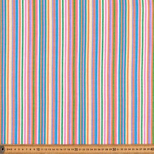 Summer Stripe Printed 110 cm Cotton Slub Fabric Multicoloured 110 cm