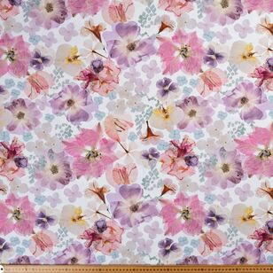 Pressed Flowers 150 cm Printed Cotton Canvas Multicoloured 150 cm