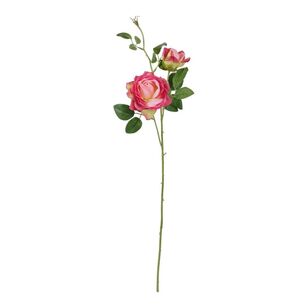 72 cm Rose Spray With Leaf Pink 72 cm