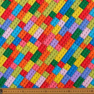 Bricks Printed 112 cm Buzoku Duck Fabric Multicoloured 112 cm