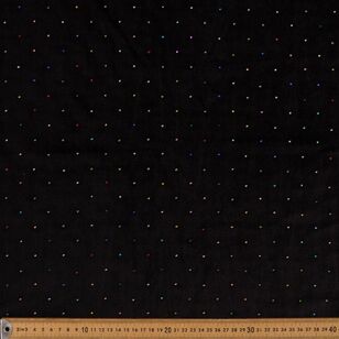 Mima Beaded 150 cm Velvet Fabric Black & Multicoloured 150 cm