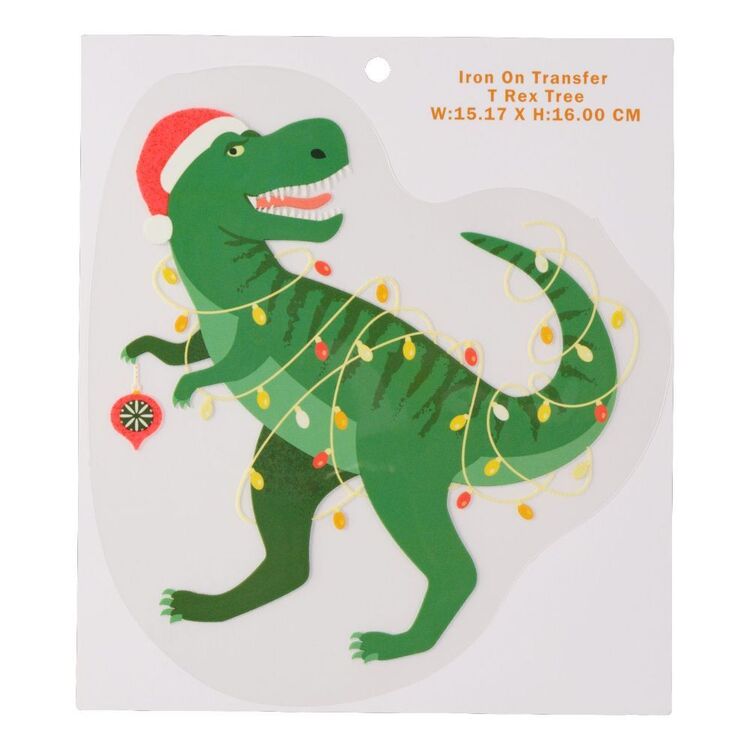 Christmas T-Rex Tree Iron On Transfer