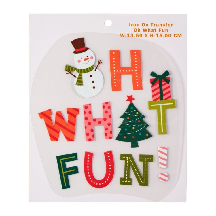 Christmas 'Oh What Fun' Iron On Transfer