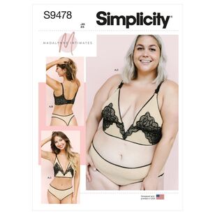 Simplicity Sewing Pattern S9478 Misses' & Women's Bralette & Panties All Sizes
