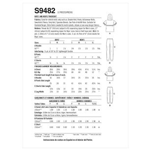 Simplicity Sewing Pattern S9482 Boys' & Men's Tracksuit S - L / S - XL