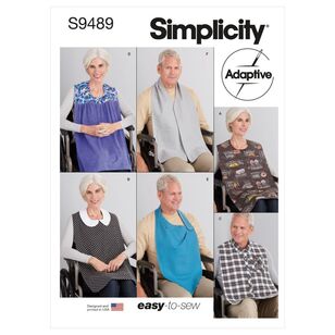 Simplicity Sewing Pattern S9489 Adaptive Adult Bibs One Size