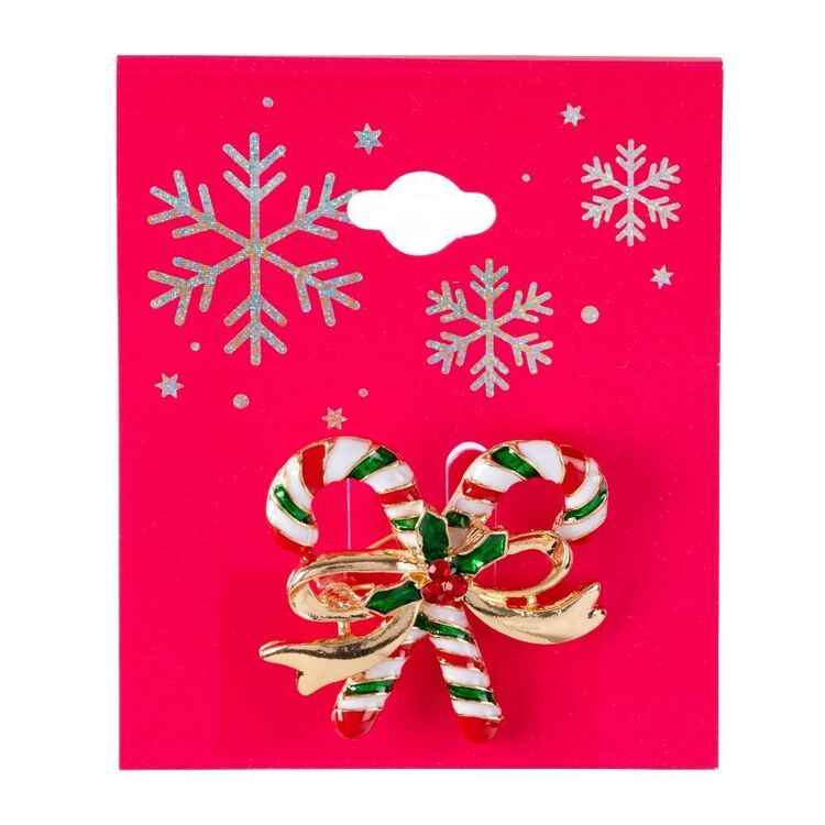 Christmas Candy Canes Brooch