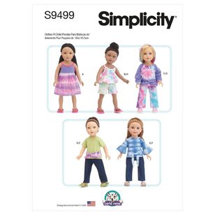 Simplicity Sewing Pattern S9499 18'' Doll Clothes One Size