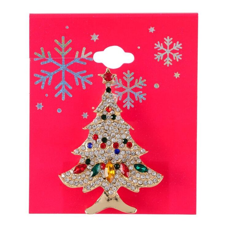 Christmas Jewel Tree Brooch