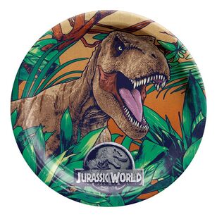 Disney Jurassic Into The Wild Round Paper Plate 8 Pack Multicoloured 23 cm