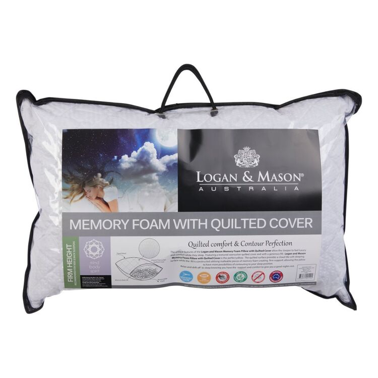Logan & Mason Standard Memory Foam Pillow with Quilted Cover