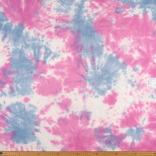 Tie Dye #1 Printed 148 cm Organic Cotton Elastane Jersey Fabric Blue & Purple 148 cm