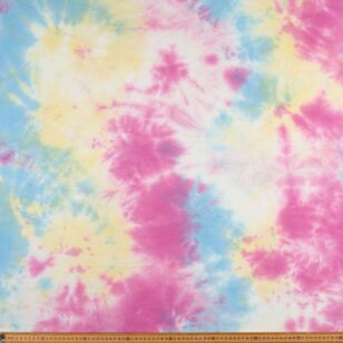 Tie Dye #2 Printed 148 cm Organic Cotton Elastane Jersey Fabric Rainbow 148 cm