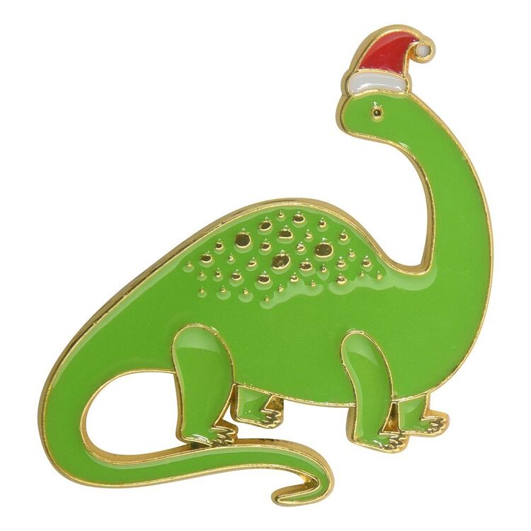 Christmas Dinosaur Button