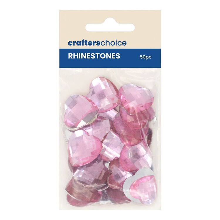 Crafter's Choice Rhinestone Stick-On Hearts 50 Pack
