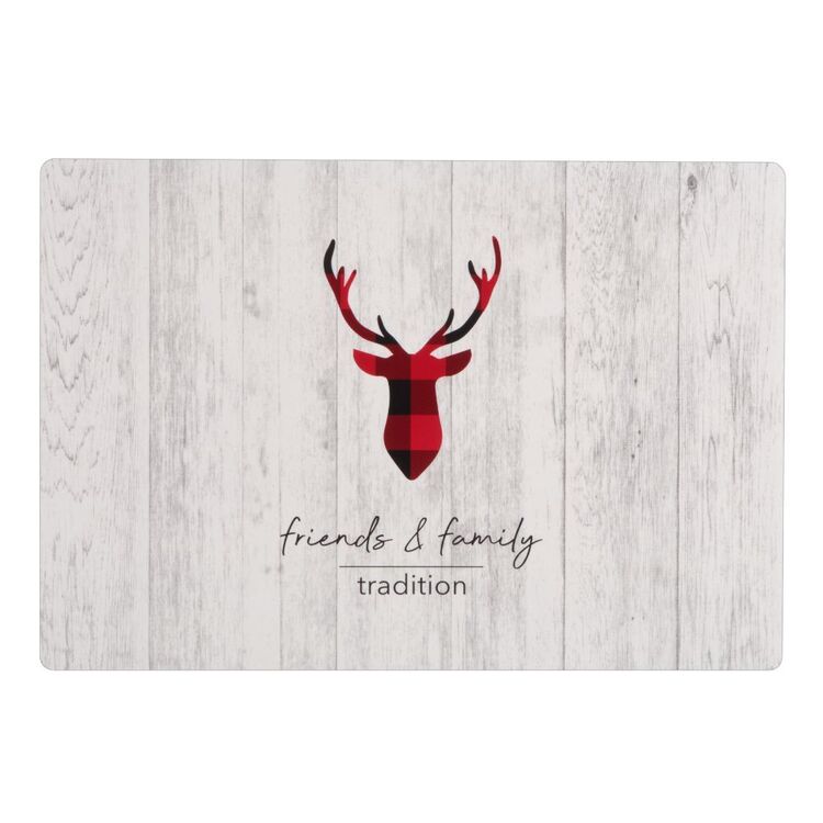 Bouclair Modern Tradition Plaid Deer Placemat 4 Pack