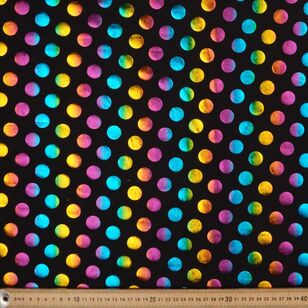 Metallic Multicoloured Spot Printed 145 cm Electric Dance Knit Fabric Black 145 cm