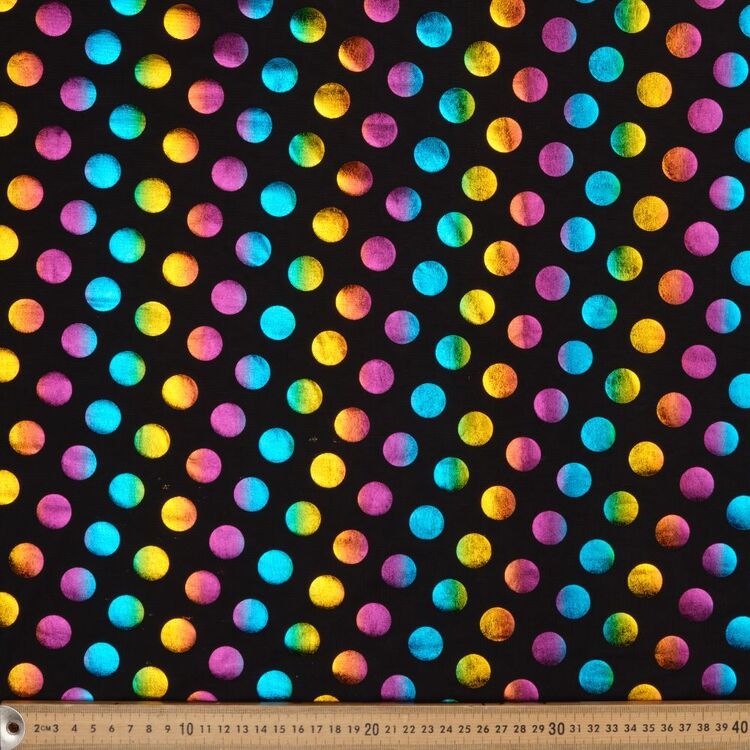 Metallic Multicoloured Spot Printed 145 cm Electric Dance Knit Fabric