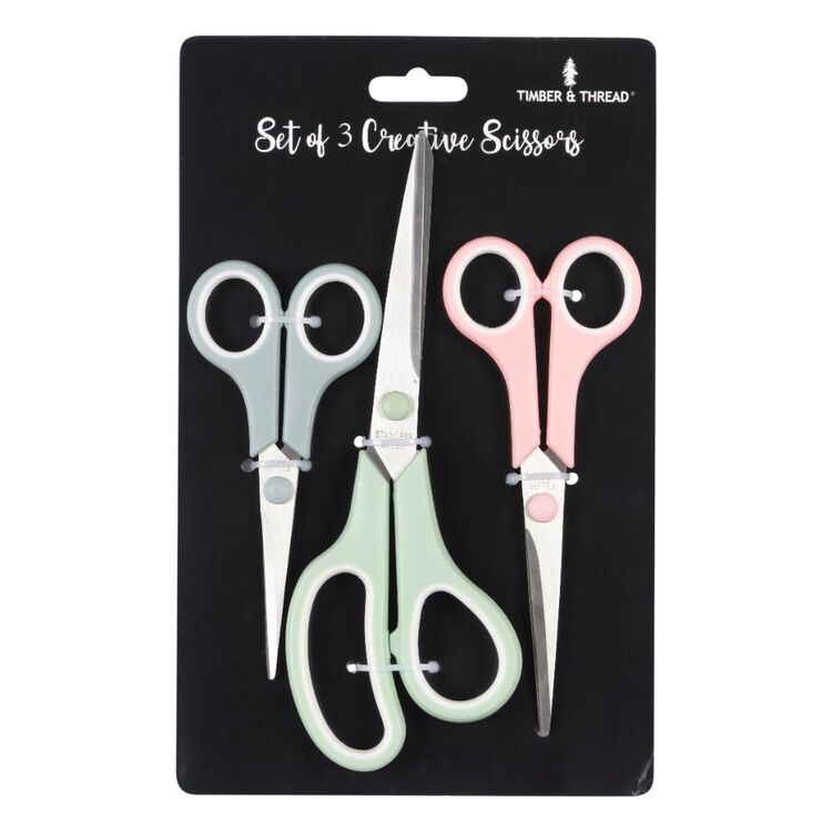 Timber & Thread Scissor Set 3 Pack Multicoloured