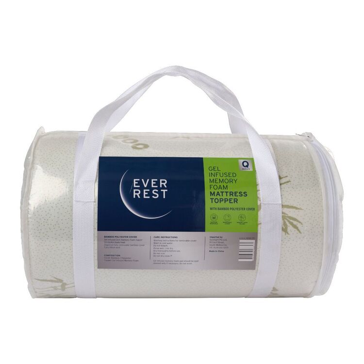 Ever Rest Gel Infused Mattress Topper White