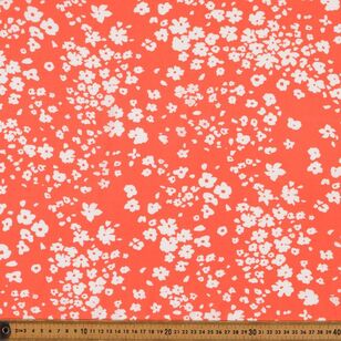 Little Petal Printed 135 cm Rayon Fabric Orange & White 135 cm