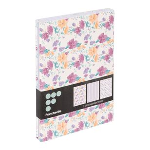 Francheville A5 Notebooks 3 Pack Flower Stripe A5
