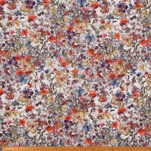 Floral Sketch Printed 135 cm Cumbria Crepe Fabric Multicoloured 135 cm