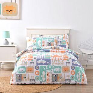 Ombre Blu Space Invaders Quilt Cover Set Multicoloured