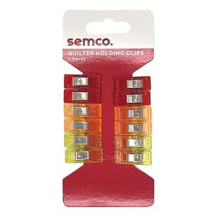 Semco Quilter Holding Clips 12 Pack Multicoloured