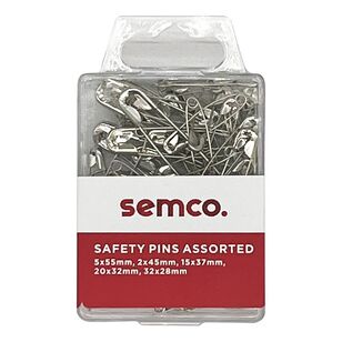 Semco Assorted Safety Pins 74 Pack Multicoloured